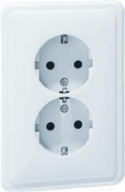 opslaan Betrouwbaar Slink Peha standaard dubbel contactdoos met RA voor ovale inbouwdoos levend wit -  Elektro Oké